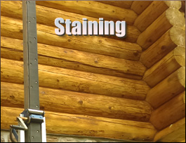  Glen Alpine, North Carolina Log Home Staining